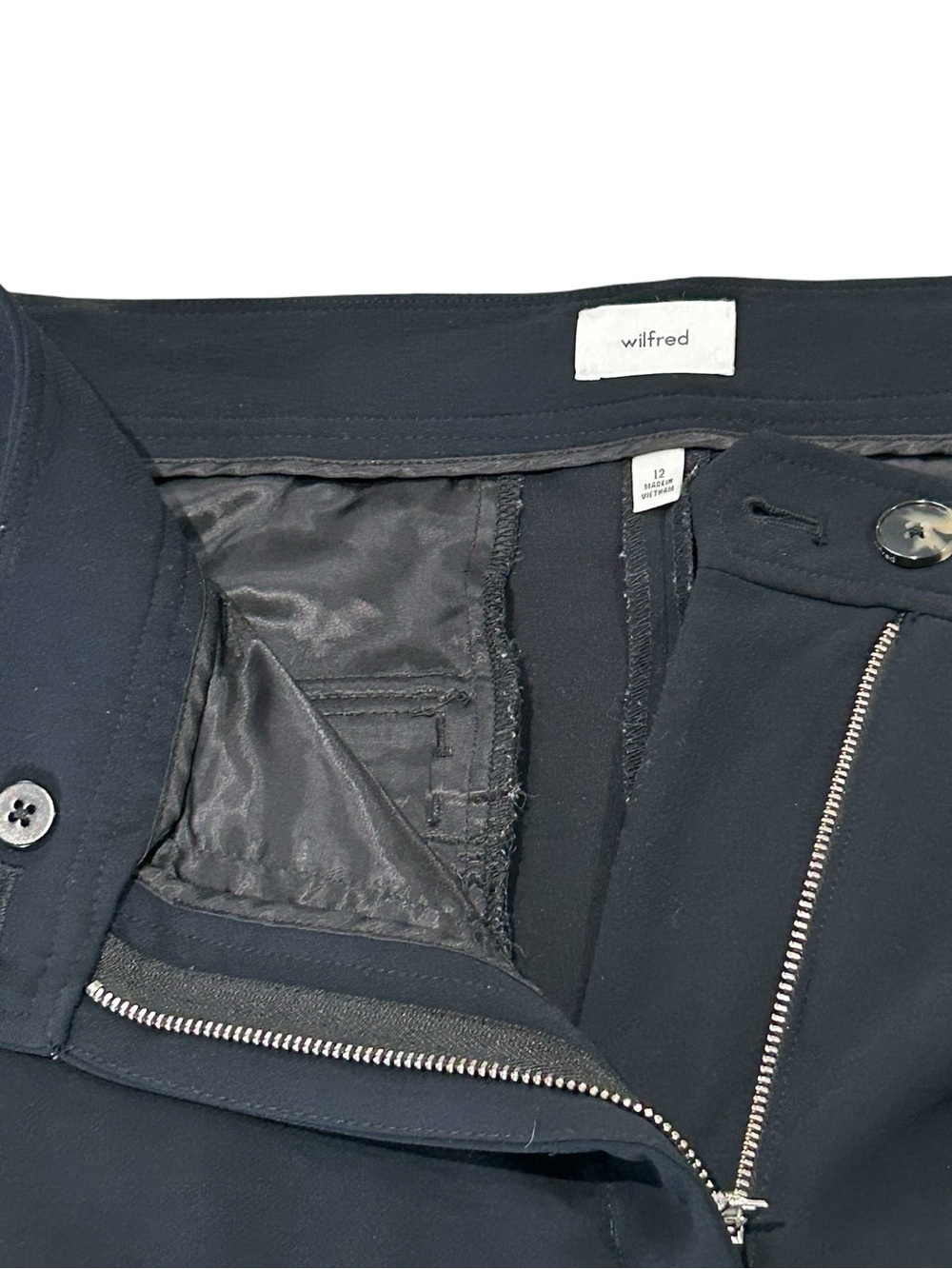 Aritzia Wilfred Bridger Cargo Pant Wide-Leg Trouser In Black Sz 12 Style 113319 - Picture 9 of 16